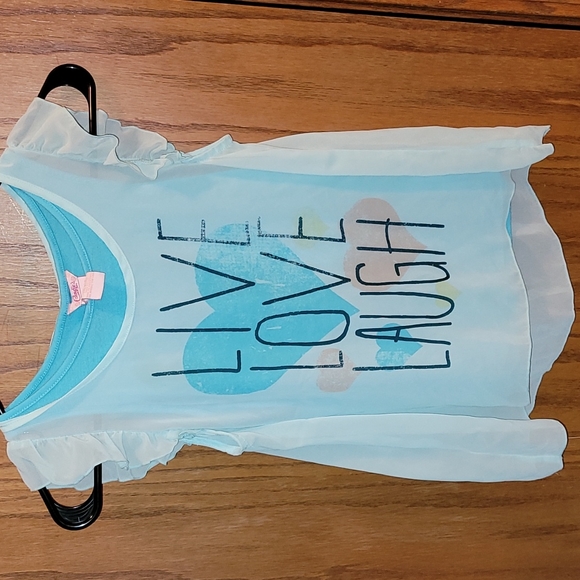 Girls Candie's Blue 'Live Laugh Love' Tank Top Sz M (10/12)